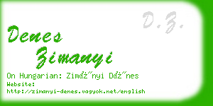 denes zimanyi business card